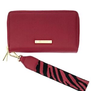 Joy Mangano Red Wallet with Gold Details